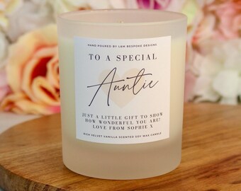 Auntie Gift Personalised Auntie Candle