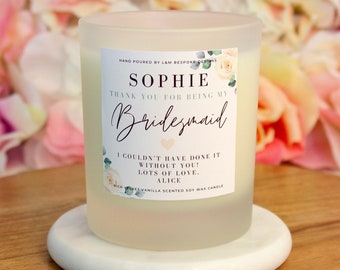 Bridesmaid Gift - Bridesmaid Thank You Gift - Personalised Bridal Party Candle