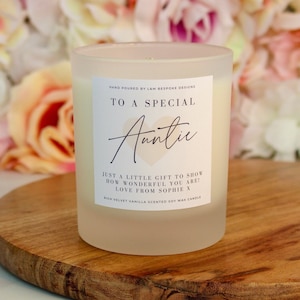 Auntie Gift Personalised Auntie Candle