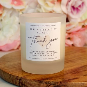 Thank You Gift Thank You Scented Candle - Appreciation Candle Gift - Personalised Candle