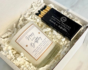 21st Birthday Gift Set For Her - Personalised 21st Candle Gift Set Box With Matches