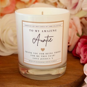Auntie Candle Personalised Gift - Auntie Birthday Gift - To My Amazing Auntie Candle