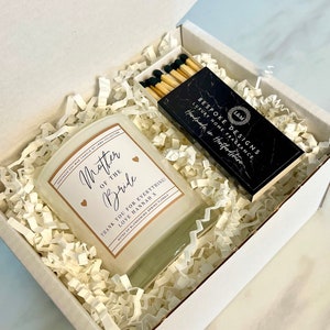 Mother Of The Bride Gift Set - Mother Of The Bride Candle Gift Set With Matches - Personalised Wedding Candle - Wedding Thank You Gift