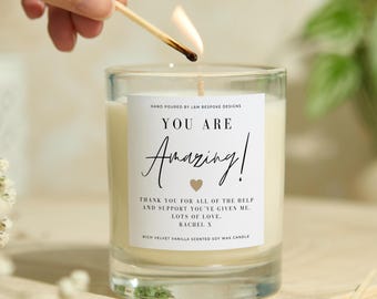 You Are Amazing Gift Personalised Appreciation Candle - Personalised Thank You Candle - Thank You Gift - Teacher Gift