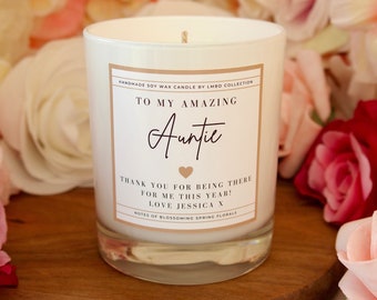 Auntie Candle Personalised Gift - Auntie Birthday Gift - To My Amazing Auntie Candle