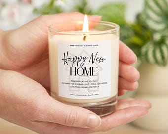 Personalised Happy New Home Candle: Custom Housewarming Gift For Couples