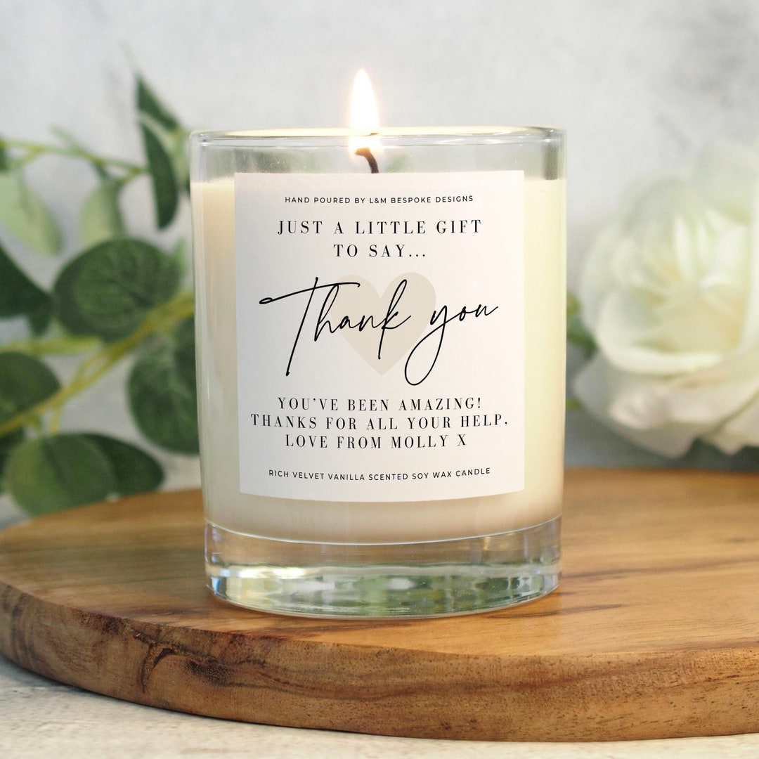 Thank You Gift Thank You Scented Candle Appreciation Candle Gift