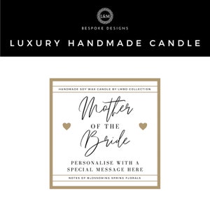 Mother Of The Bride Gift Set Mother Of The Bride Candle Gift Set With Matches Personalised Wedding Candle Wedding Thank You Gift image 6