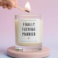 Wedding Gift For Couples, Finally Married Candle: Handmade Scented Soy Wax