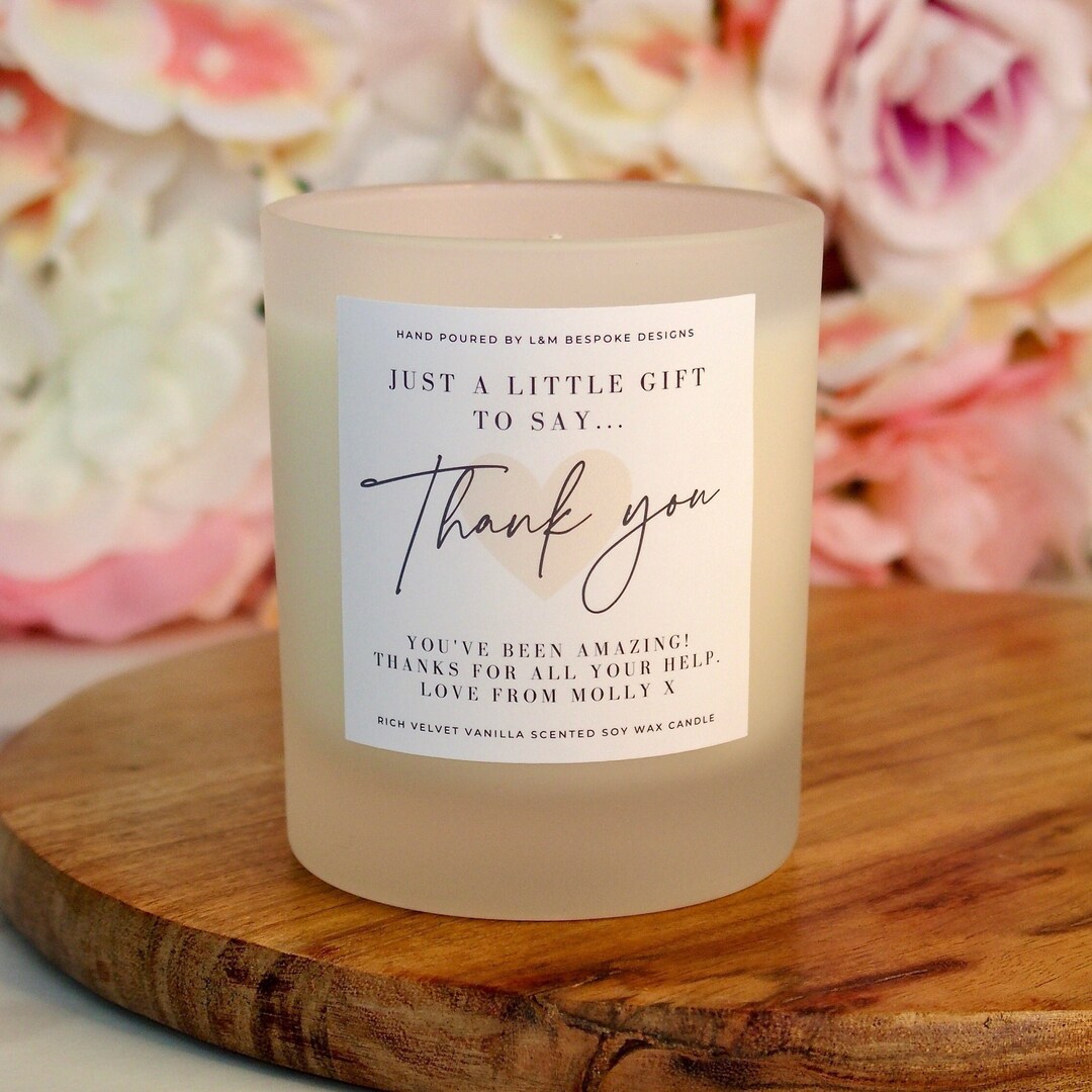 Thank You Gift Thank You Scented Candle Appreciation Candle Gift
