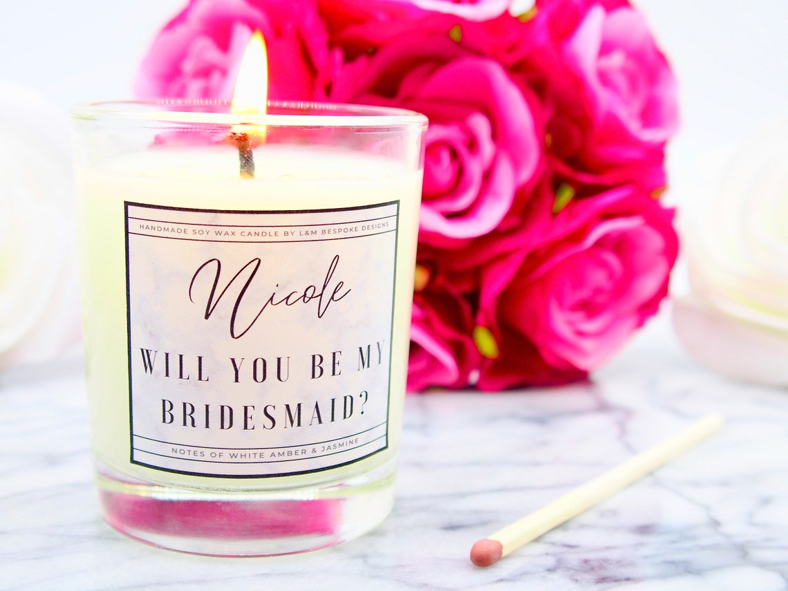 Bridesmaid proposal candle bridal party candle favours Etsy