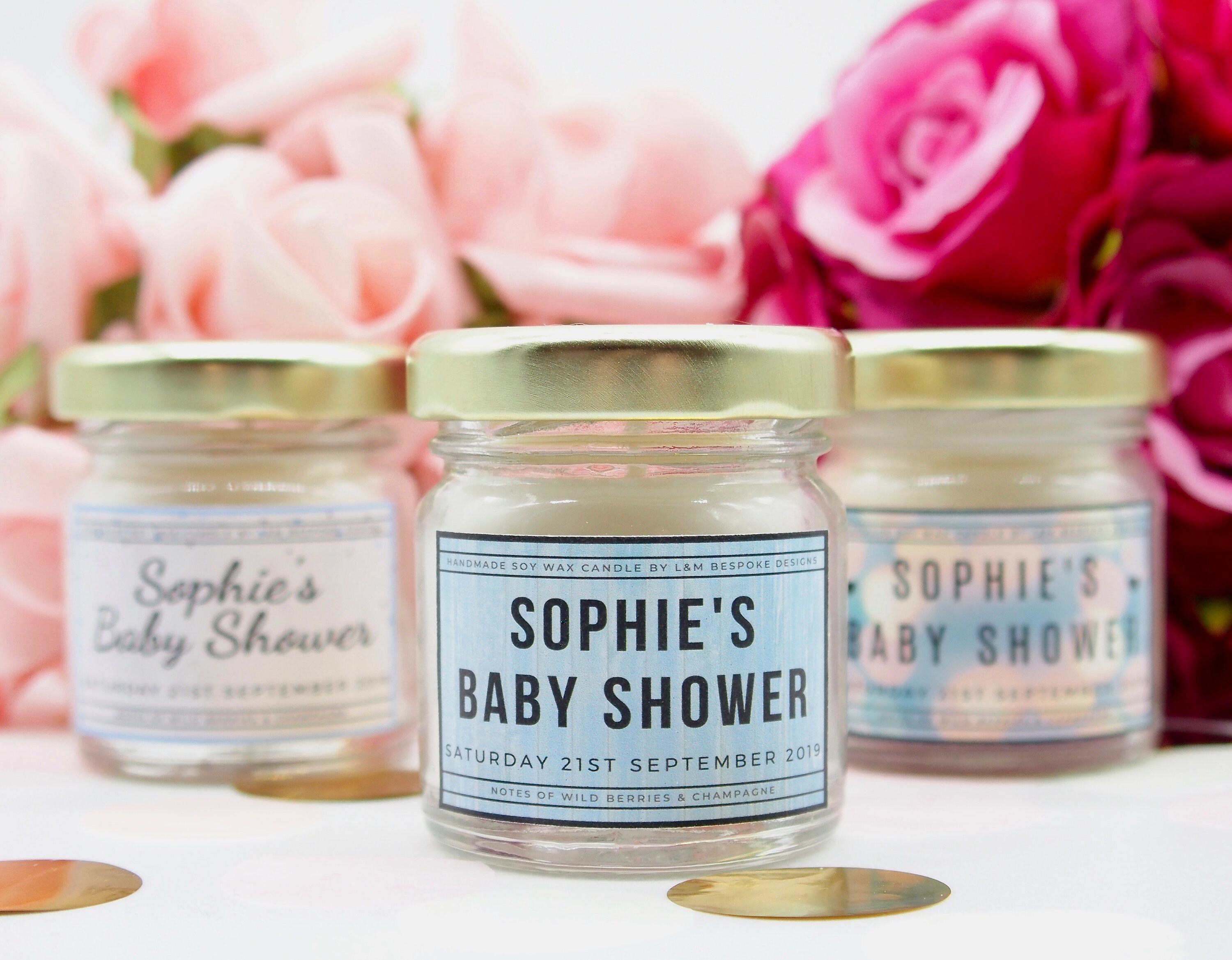 Baby Shower Gifts Baby Shower Favours Personalised Candles Etsy UK