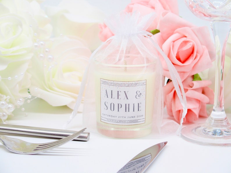 Wedding Favours Candles Personalised Candles Wedding Etsy UK