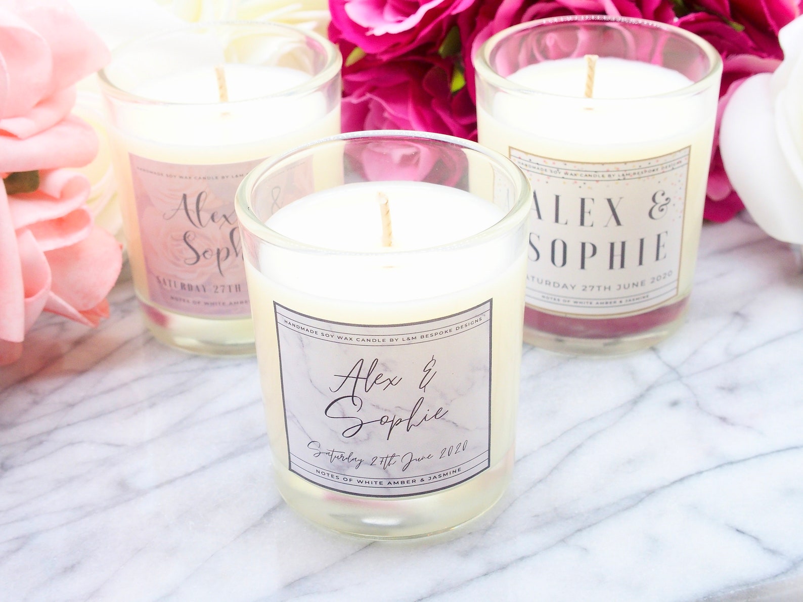 Wedding Favours Candles Personalised Candles Wedding Etsy UK