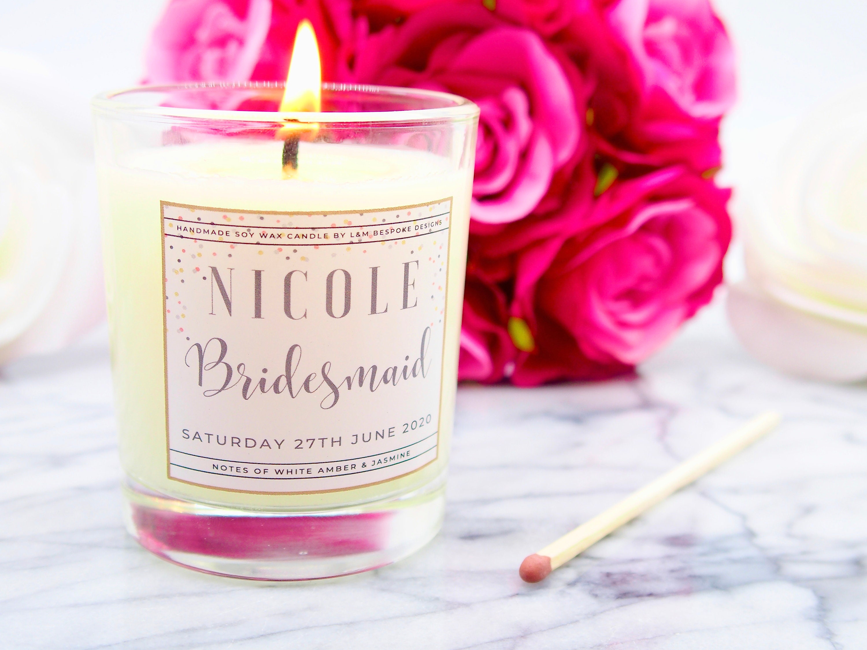 Bridal shower candles bridesmaid gift bridal party candle Etsy