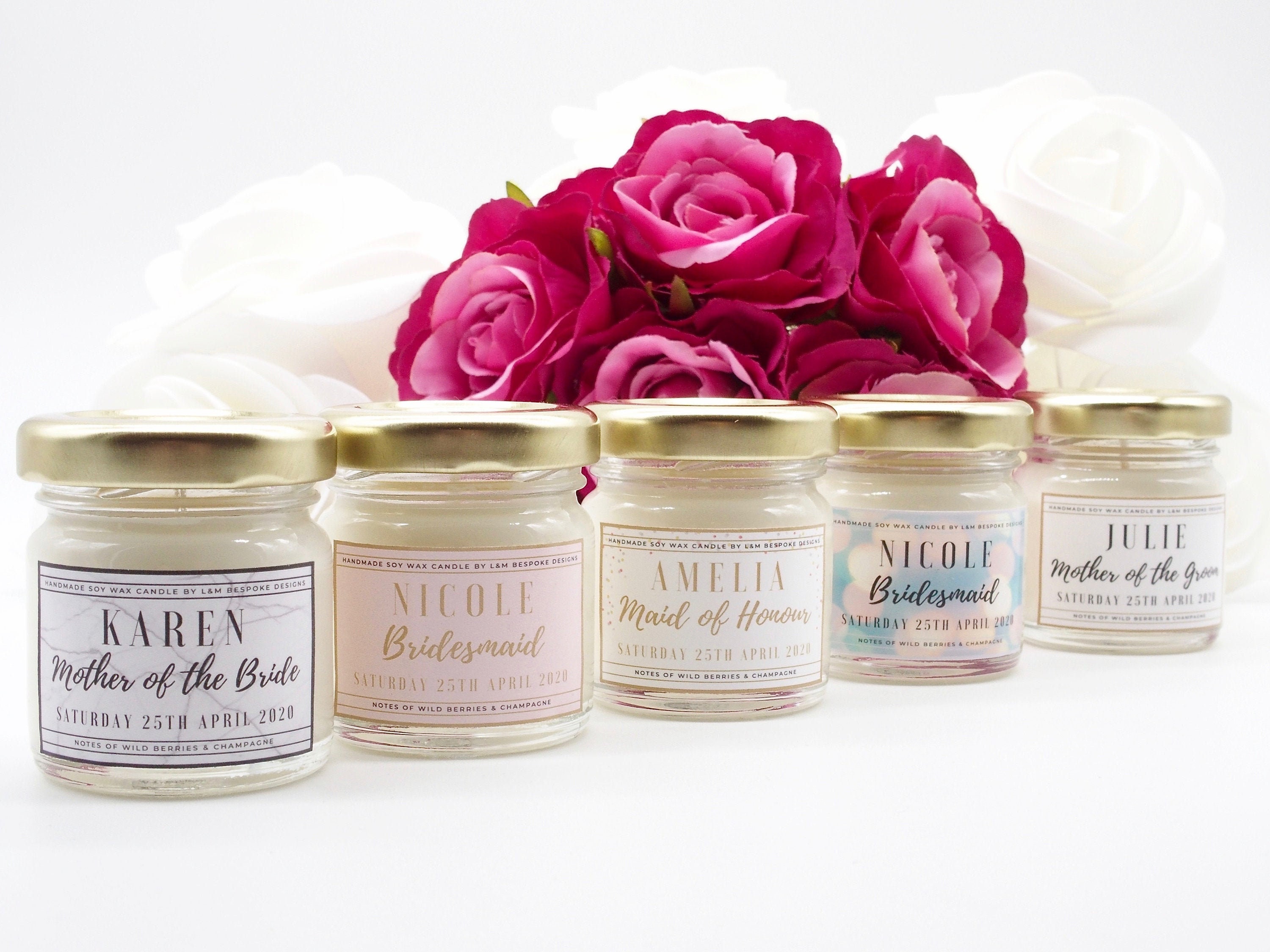 Bridal Shower Candles bridesmaid gift bridal party candle Etsy