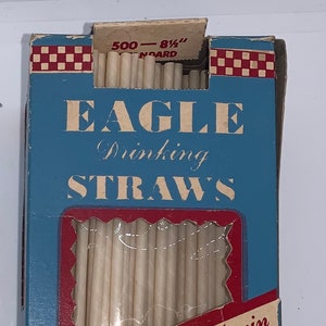 Vintage Eagle Drinking Straws Box: Sanita Paper Products, USA