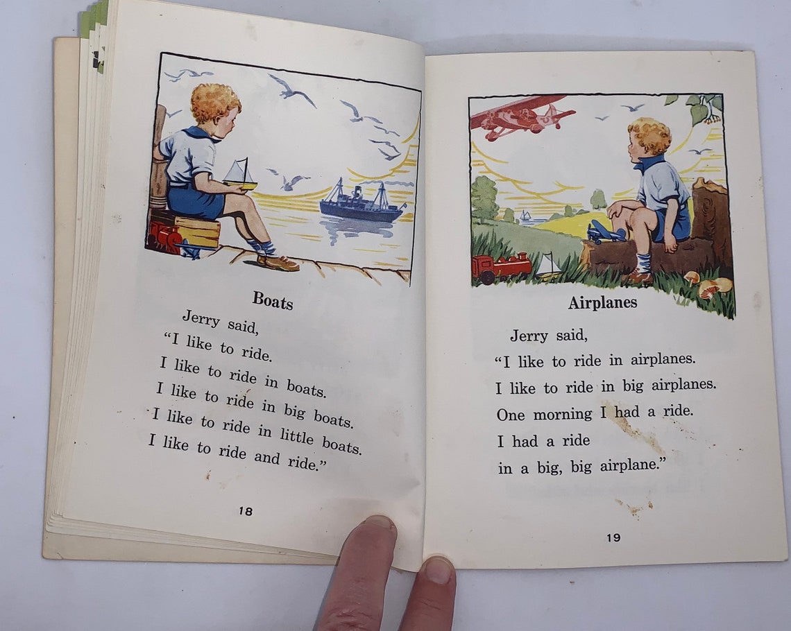 Vintage Childrens Primer Books Rides And Slides ©1955 Here Etsy