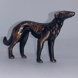 Vintage Bronze Greyhound Dog Statue, 4&quot; Long And 2 1/2&quot; Tall,