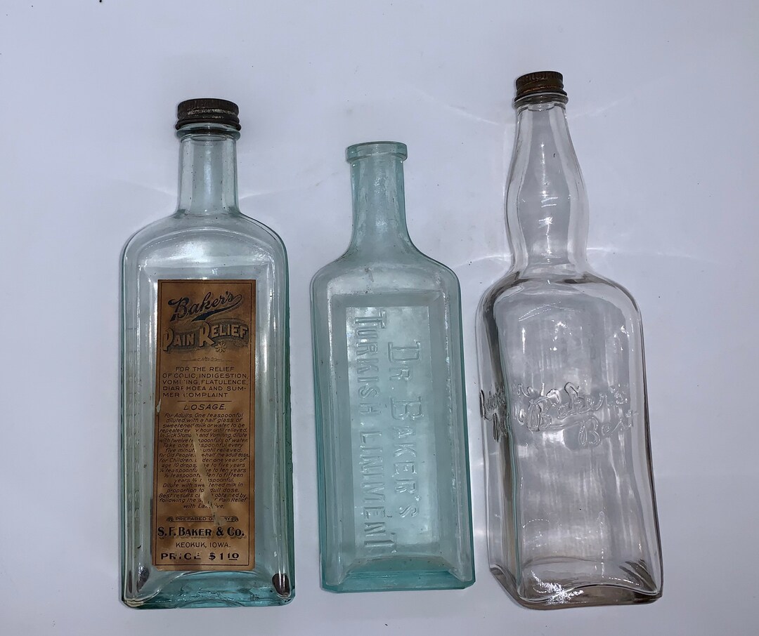 Vintage Lot of 3 Bakers Bottles Hair Tonic Turkish Liniment Etsy