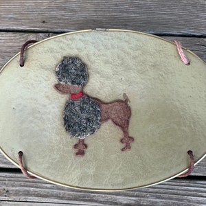 Vintage Princess Poodle Sewing Basket, Gold Oval Sewing Basket, Mid Century Oval Sewing Basket, Sewing Caddy, Sewing Storage