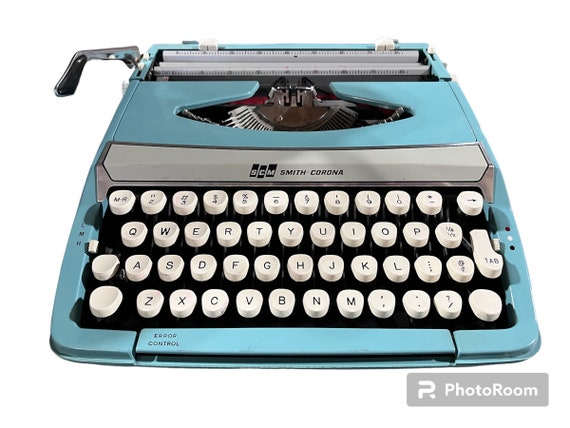 アンティーク雑貨 SMITH-CORONA Corsair Deluxe Typewriter Vintage Smith Corona Corsair Deluxe Turquoise Typewriter - Mid