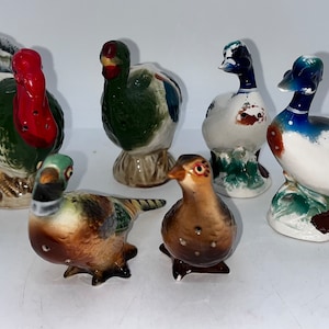 Vintage Salt & Pepper Shakers, Turkey Salt And Pepperm Ducks Salt And Pepper, Pheasant Salt And Pepper, Made In Japan, Farmhouse Kitchen