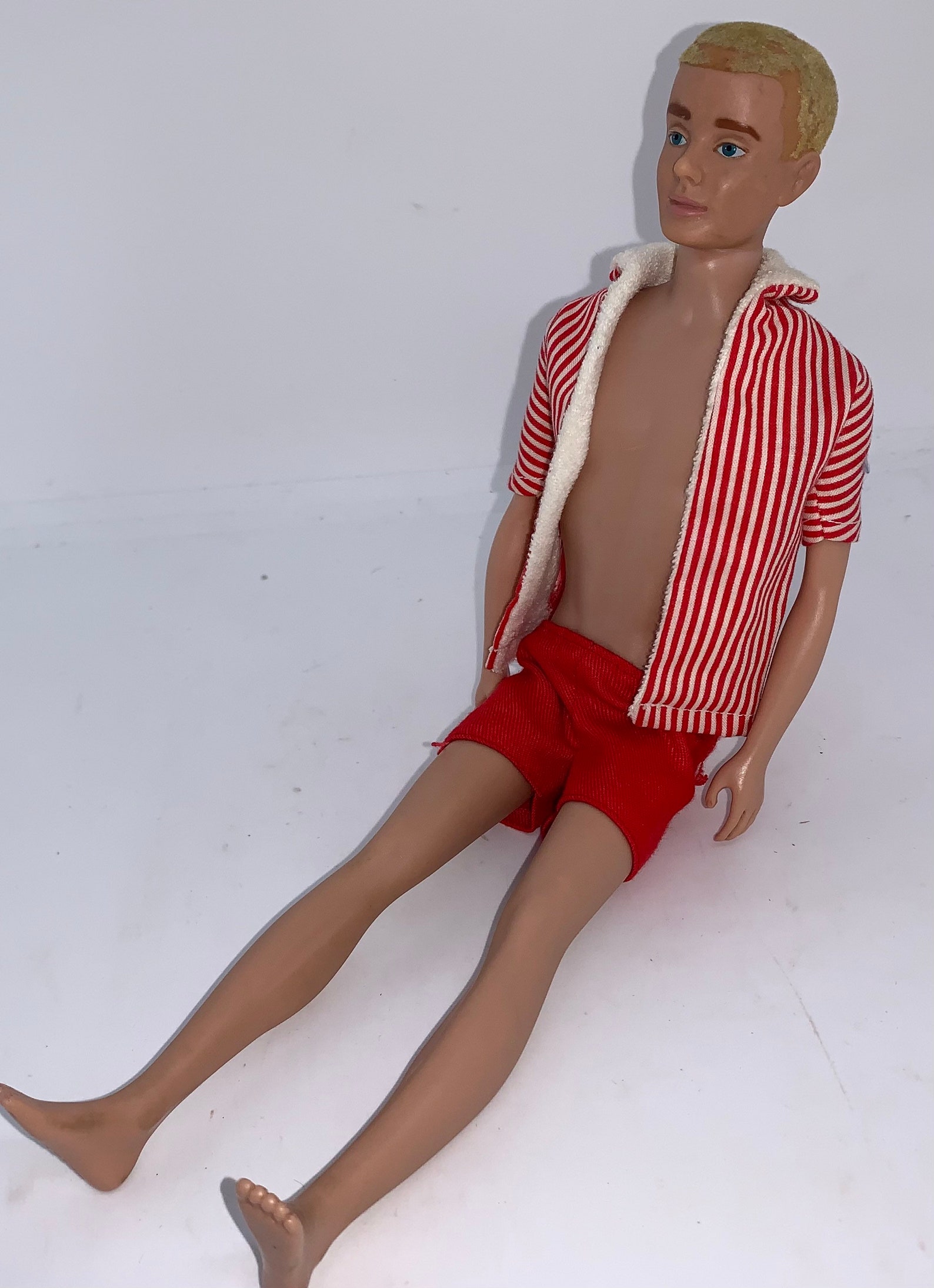 Vintage First Issue 1961 Ken Doll Flocked Blond Hair With Etsy