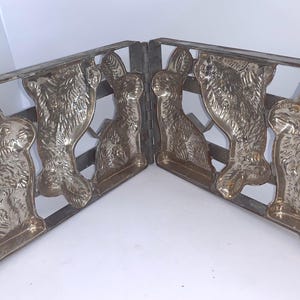 Vintage Chocolate Mold, Bunny Rabbit 2 Piece Hinged From 1920&#39;s, Easter Decoration, Rabbit Collector, Primitive Candy Making, Kitchen Decor