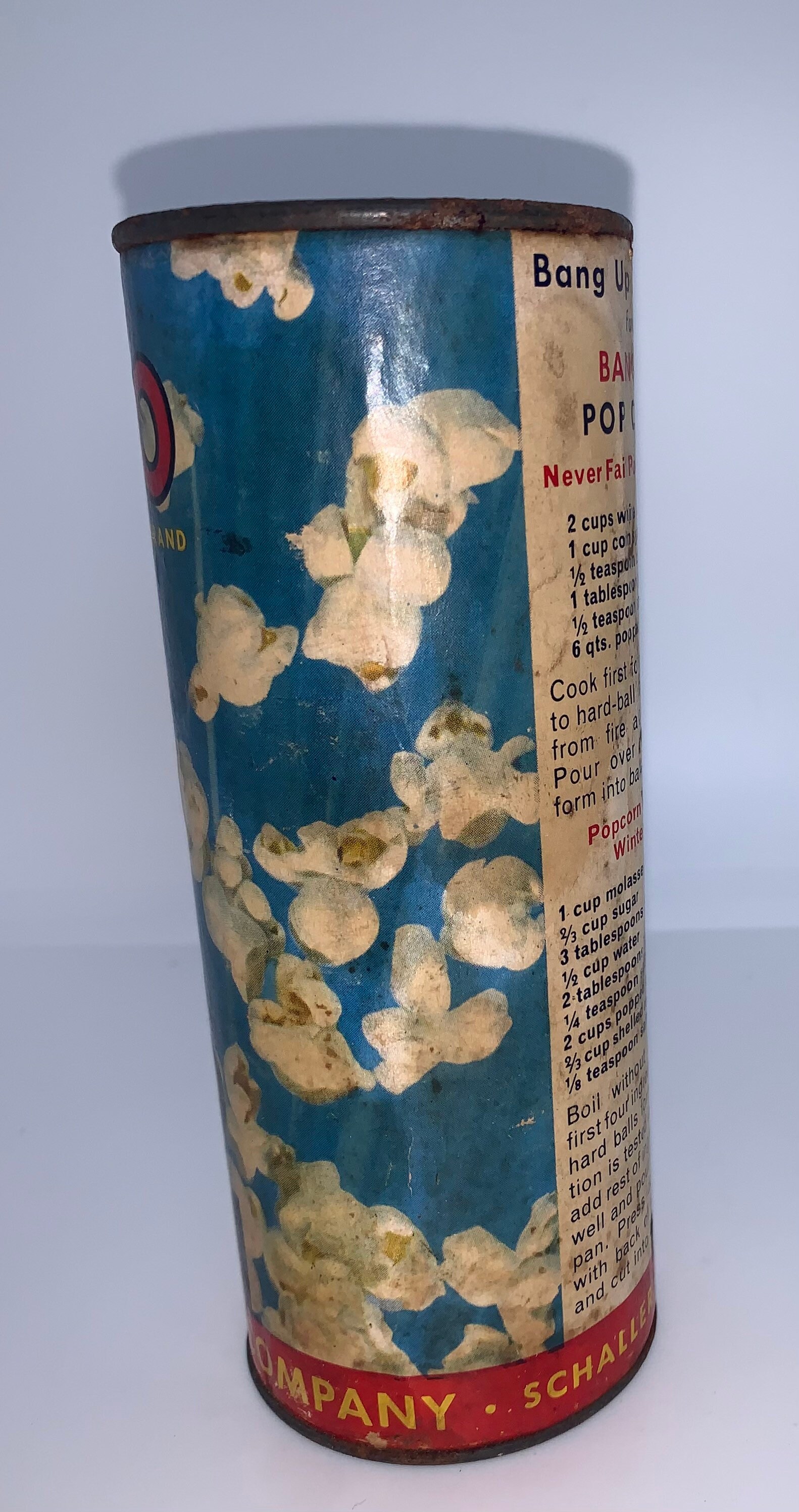 Vintage Bango Black Beauty Pop Corn, Central Popcorn Company, Schaller