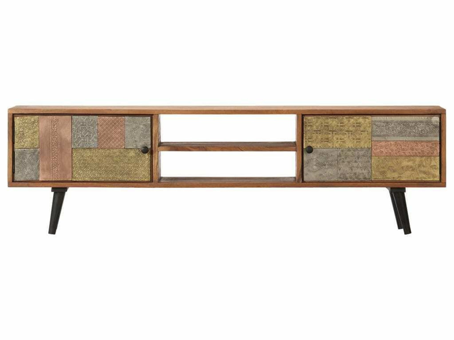 Boho Tv Stand Large Living Room Tv Solid Acacia Etsy