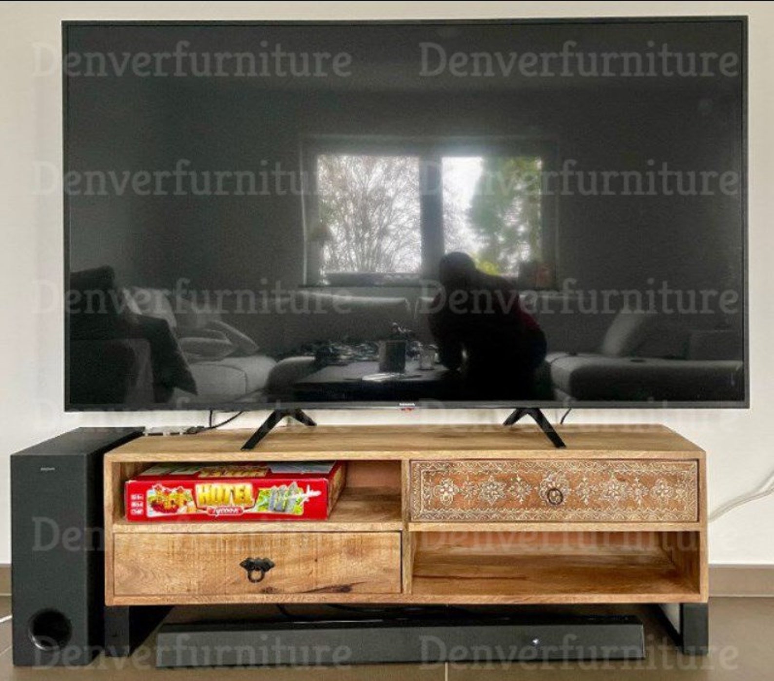 Boho Tv Living Room Television Unit Rustic Furniture Etsy