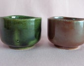 Sake cups Set 2 Japanese Mino-yaki Stoneware ART pottery Sake cups pair,S1037