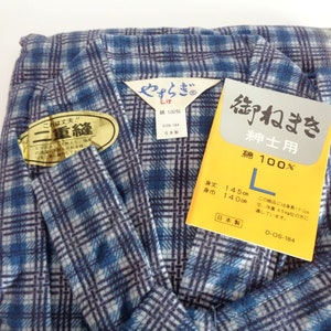 Warm Nemaki cotton robe SIZE L(Japanese size) /145 Cm /Japanese nemaki cotton robe, Vintage,Uused, Lost some color (LOOK PHOTO) #S5693