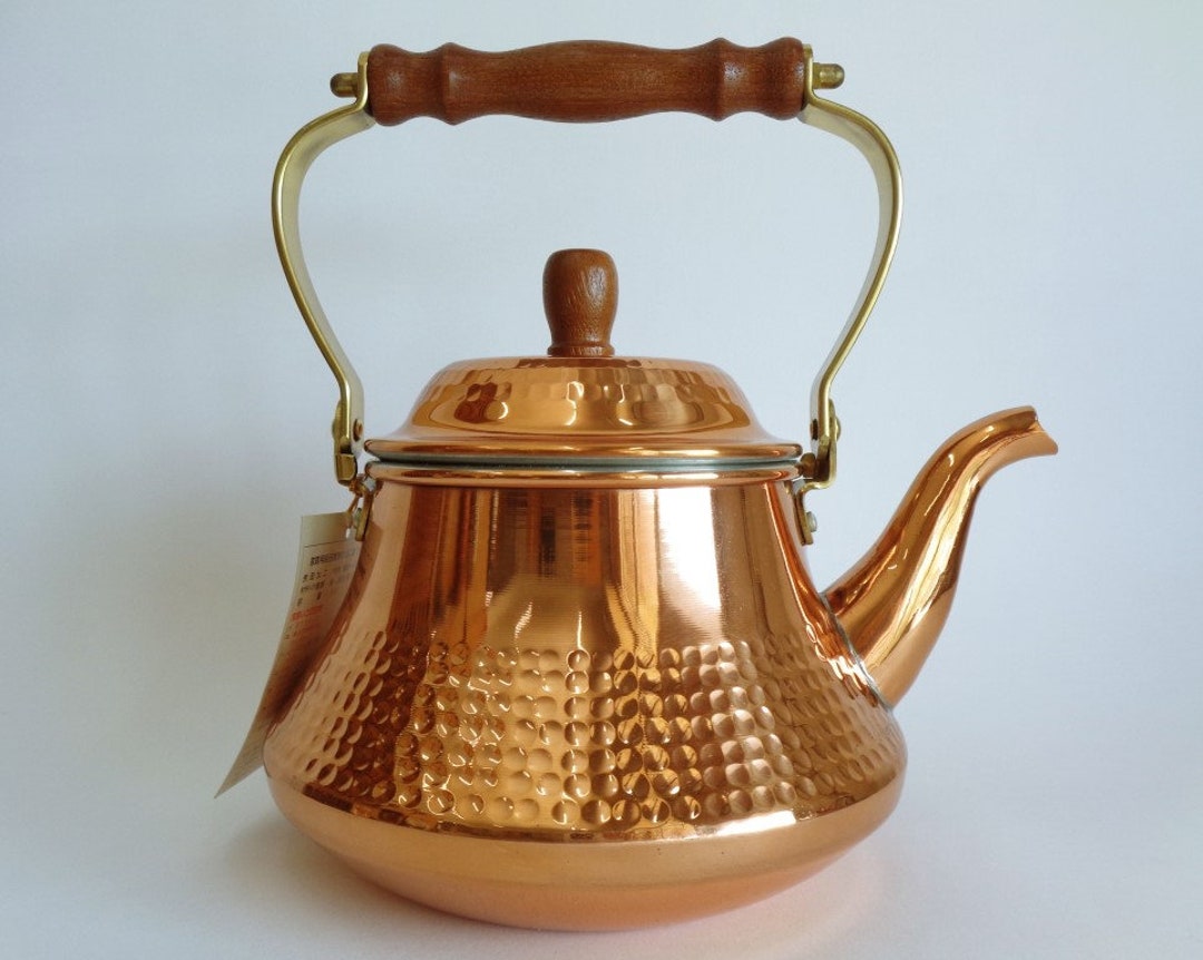 Small 1.8 Litre Size Vintage Copper Tea Kettle From Finland