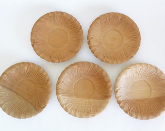 Podstawka-spodek z naturalnego drewna Chataku do zestawu do ceremonii parzenia herbaty, 5 szt., zabytkowy japoński ręcznie robiony drewniany talerzyk do herbaty CHATAKU #S7296