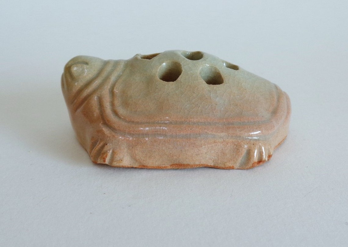 Turtle Incense holder figurine/ Japanese Hagiyaki Art pottery Etsy