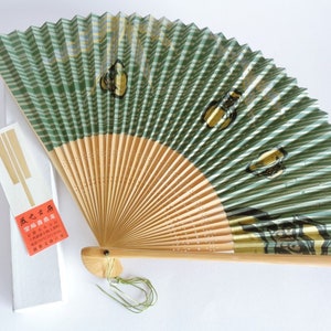 Hand fan Daruma pattern/ Sensu fan /Japanese Superb quality Paper & bamboo folding fan, Genuine box #S5750