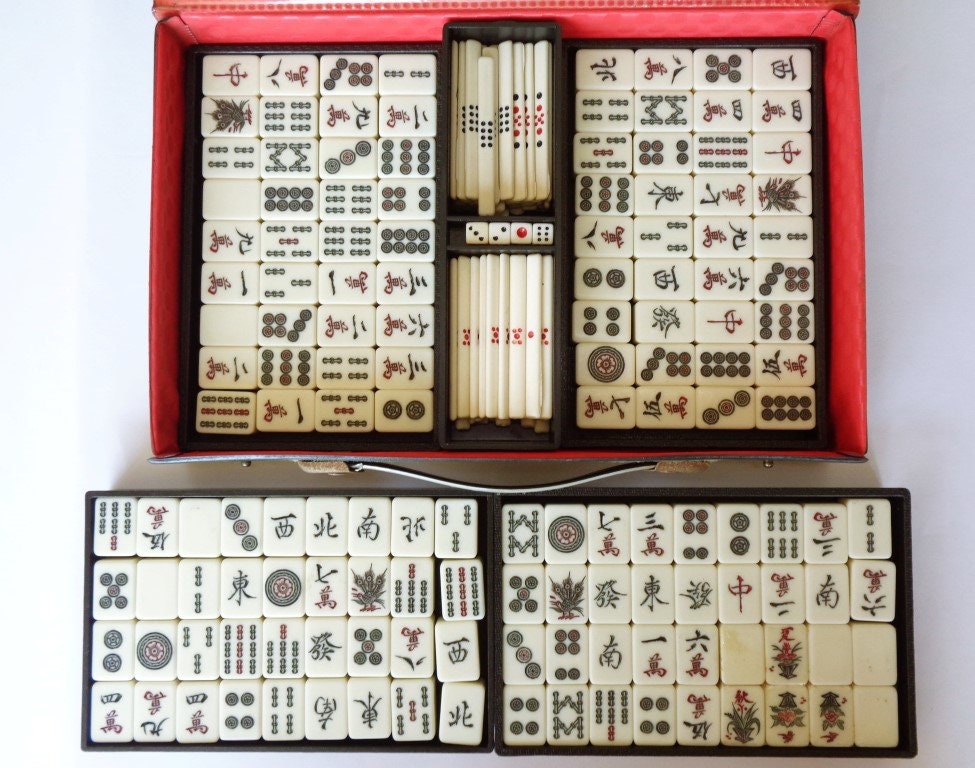 M5 Mahjong Game Old Japanese Riichi Mahjong Full Set-144 