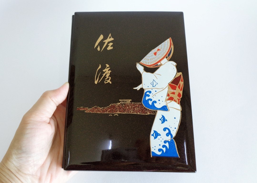 Japanese Vtg Address Telephone Book Office Lacquer Black Cover Floral  Design B2 | eBay