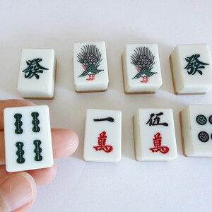 Japanese Mahjong Luxury set Bamboo base tiles Antique kit, wooden case, "Time traces" #BM2 image 6