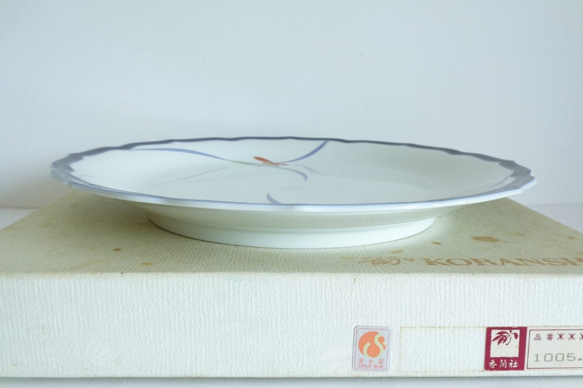 Koransha Porcelain Platter Vintage Orchid Lace Platter Porcelain