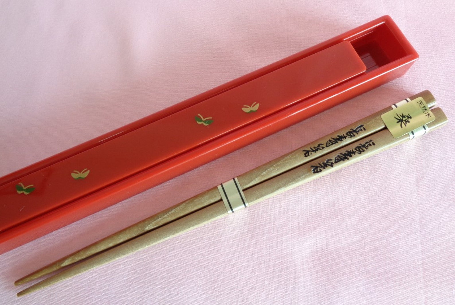 Chopsticks case with wooden chopsticks S1172 Etsy