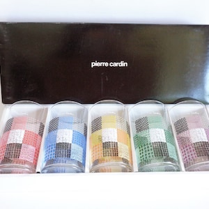 P. Cardin Sosaki glass set of 5, Japanese Drinking glasses designed by Pierre Cardin High-quality Tumbler glasses ,Genuine box #S7198