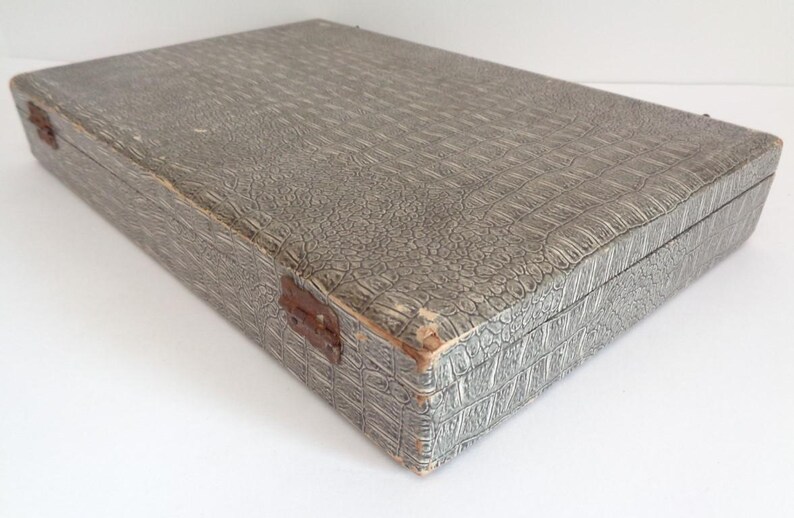 Japanese Mahjong Luxury set Bamboo base tiles Antique kit, wooden case, "Time traces" #BM2 image 14
