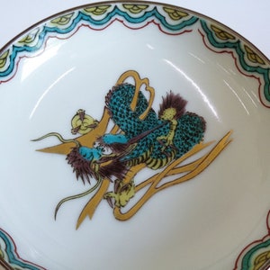 Kutani Decorative plate Dragon pattern S size Vintage Japanese Kutani-yaki Hand painted marked Porcelain plate S size #7200