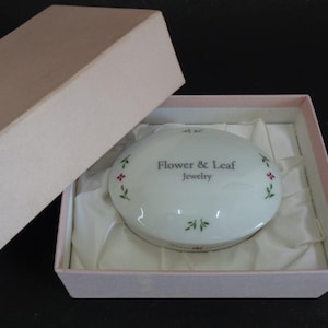 Caja de joyería de porcelana Reika Art Des Anges, vintage, sin usar, en caja #8503