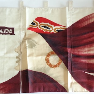 Noren Traditional Japanese Cotton Curtain Ainu Hokkaido pattern /Traditional Japanese fabric dividers/Decorative Noren Curtain #S6860