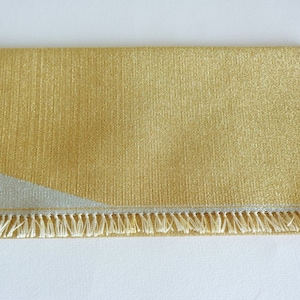 Kaishi-ire Fukusa basami wallet Japanese Tsuzure-Ori Silk Luxury pouch for Tea Ceremony accessories, Hand made Golden Flat bag, Boxed #6862