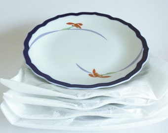 Koransha Plates Set 5 Pcs.vintage Orchid Lace Plate Porcelain